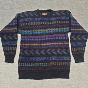 Vintage Alps Sweater Mens Medium Multicolor Pullover Long Sleeve Made In USA